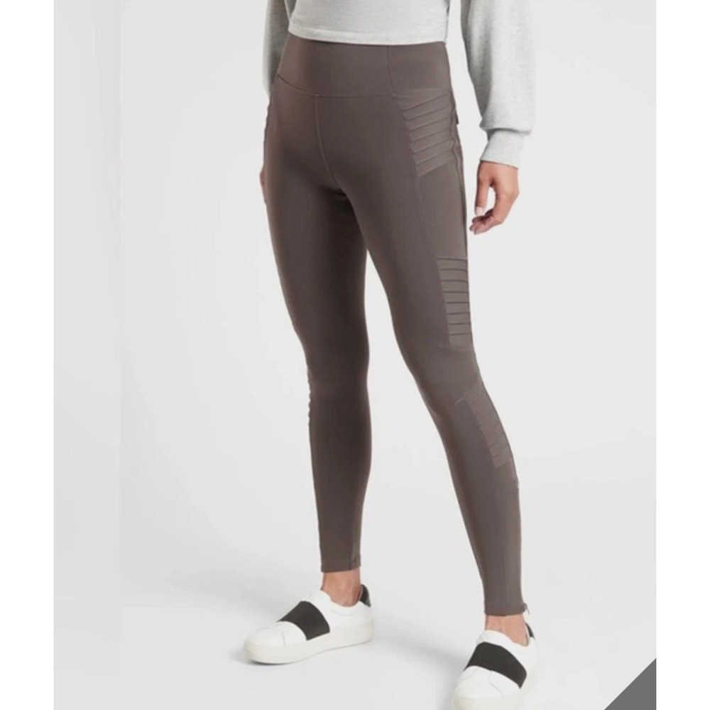 ATHLETA Women’s Delancey Gleam Moto Tight Taupe Size 3X Athleisure